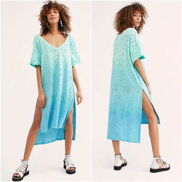Free People Dresses & Skirts - Free People Palm Springs Tunic Dress Ombré Eyelet